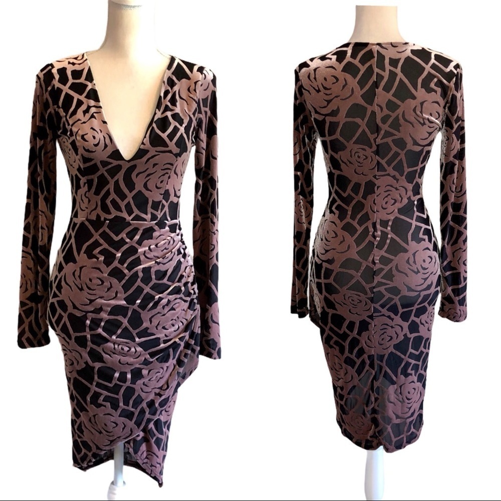 Sexy Privy Velvet/Sheer Dress Medium